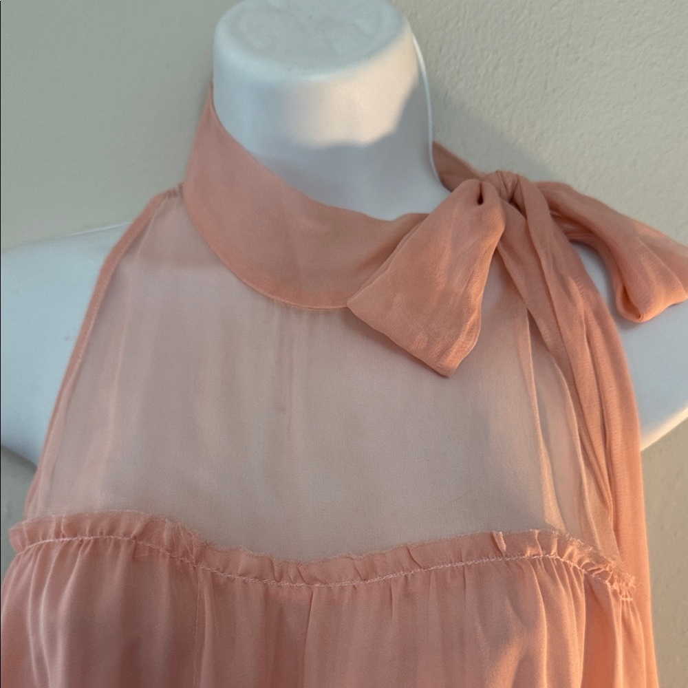 Calvin Rucker 100% still Chic Peach Halter Blouse - Picture 2 of 4